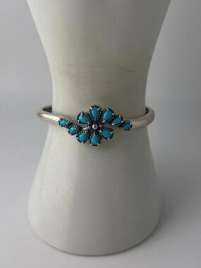 Carolyn Pollack - Sterling Silver Turquoise Flower Bracelet